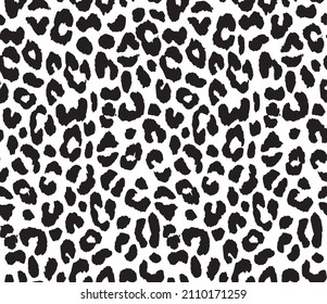 Black and white leopard animal pattern. Animal skin print for textile or other uses. 