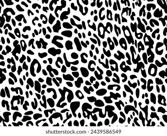 
Black and white leopard pattern seamless background, cat texture, spots.