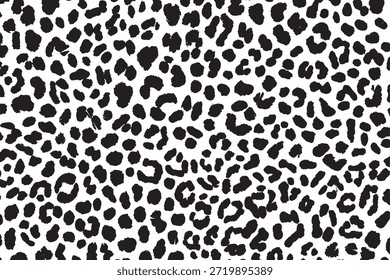 Black and White Leopard Print Seamless Pattern Background