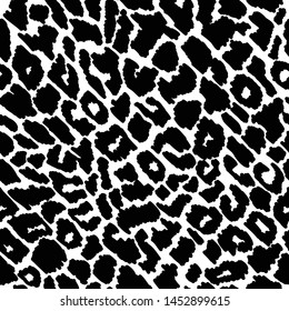 Black and white leopard seamless pattern 