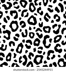 Black and white leopard seamless pattern. Fashion stylish vector texture.