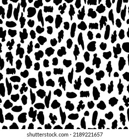 Black and white leopard skin seamless pattern. Fashion stylish vector texture. Classic design.