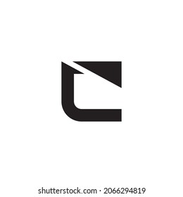 Logotipo de letra C en blanco y negro