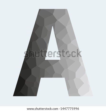Black and white letter with cristal texture