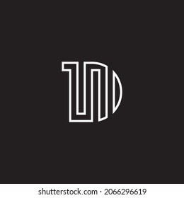 Logotipo de la letra blanca y negra D