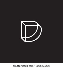 Logotipo de la letra blanca y negra D