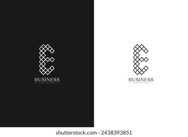 black and white Letter e creative icon logo design