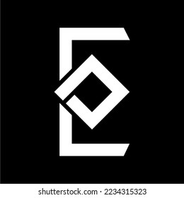 black and white letter e initial logo, suitable for companies that emphasize simplicity and luxury