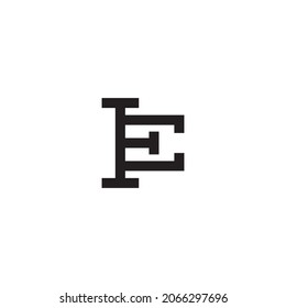 Logotipo de letra E en blanco y negro