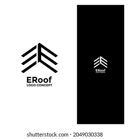 black and white letter EE roofing logo
