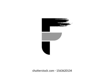 black and white letter F grunge alphabet logo design icon for company. Suitable as a logotype