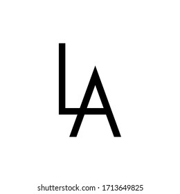 Black and white letter LA initial logo icon. Modern typography design template elements.
