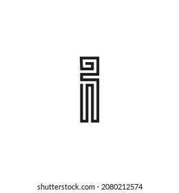 Black and White Letter I Logo