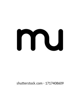 Black and white letter MU initial logo icon. Modern typography design template elements.