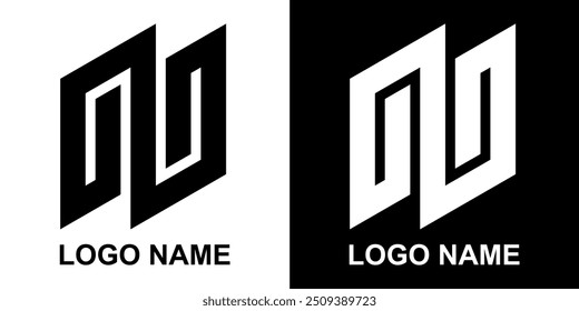Black and White Letter N Logo