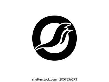 black and white Letter O logo with fire flame shape, emblem, design concept, creative symbol, icon business or corporate Vector Illustration logo Design template.