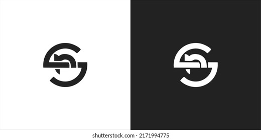 black and white letter SR vector logo symbol