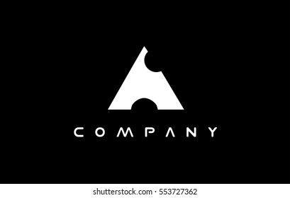 Black white letter a vector logo icon sign design template