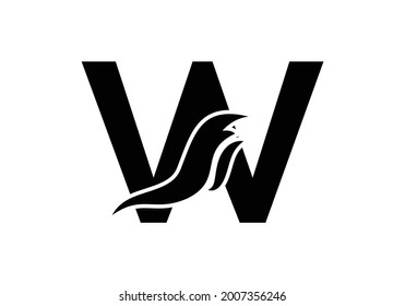 black and white Letter W logo with fire flame shape, emblem, design concept, creative symbol, icon business or corporate Vector Illustration logo Design template.