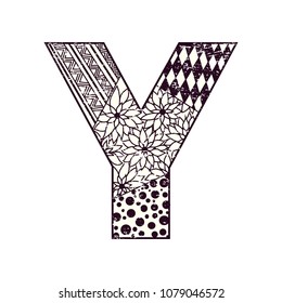 Black White Letter Y Zen Art Stock Vector (Royalty Free) 1079046572 ...