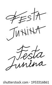 black white lettering. brazil festival festa junina.