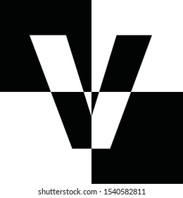 black and white letters, chessboard design concept
