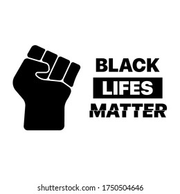 Black and white Black lifes matter icon