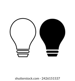 Black and white Light Bulb Flat Icon