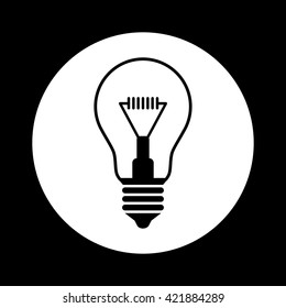 Black and white light bulb icon  