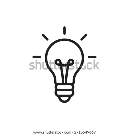 Black and white light bulb icon science idea concept line art vector illustration