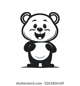 Black and white light logo with a charming cheerful fox.