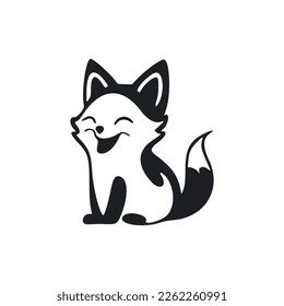 Black and white light logo with cute cheerful pony.