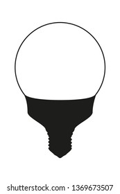 Black and white light orb lamp. Electricity themed vector illustration for icon, stamp, label, certificate, brochure, gift card, poster, coupon or banner background decoration