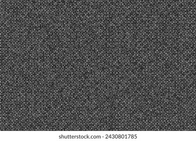 Black and white light pattern. Overlay worn texture stamps with denim, jeans, cotton, fabric, canvas. Gray background. Silver wall surface. Vector Illustration, eps 10. 