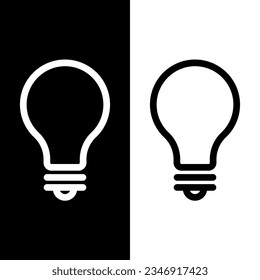 black and white lightbulb icon