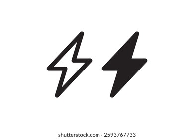 Black and white lightning bolt icon Vector