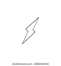 Black and white lightning icon illustration