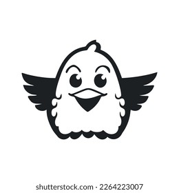 Black and white Lightweight logo with Nice and cute eagle.