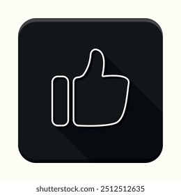 Blanco y negro como el icono del App. Icono de Тhumb up