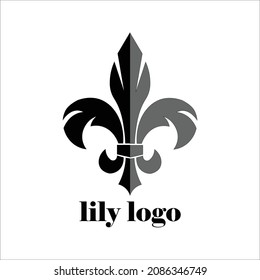 Black and white lily logo, suitable for corporate business, housing, food and more