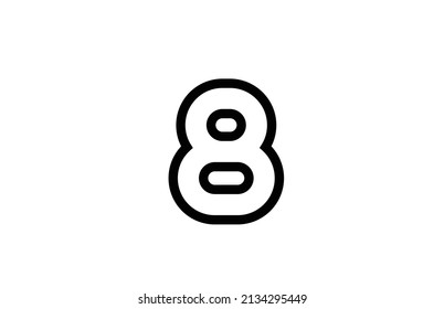 black and white line 8 number logo icon design. Creative template for company and business