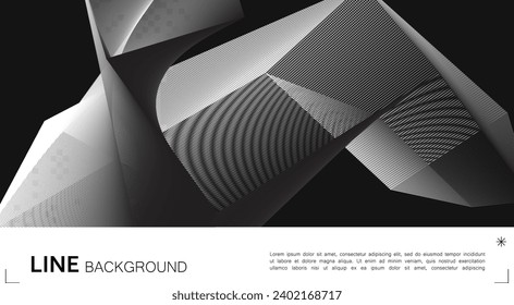 Diseño de fondo abstracto de línea blanca y negra. ilustración vectorial. plantilla de aplicación móvil para tus ideas.