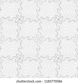 Black and white line abstract geometry seamless pattern for textile design, fabric, wallpaper. Vector illustration