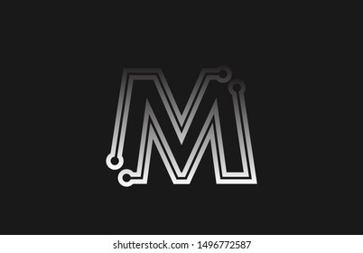 black and white line alphabet letter M for company logo icon design. Suitable as logotype for a business