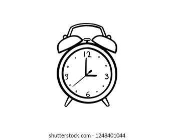 Black White Line Art Alarm Clock Stock Vector (Royalty Free) 1248401044 ...