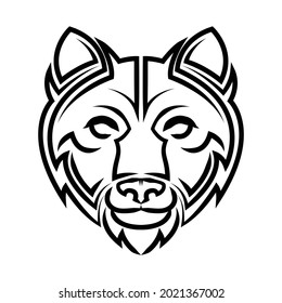 Black and white line art of bear head Good use for symbol mascot icon avatar tattoo T Shirt design logo