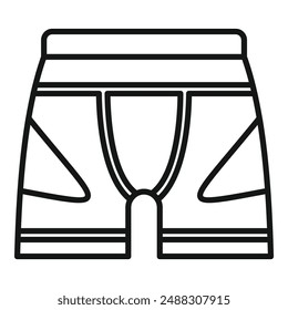 Black and white line art of boxer briefs, suitable for clothing design concepts