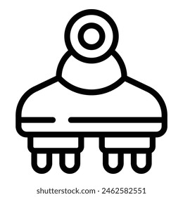 Black and white line art of a classic space invader alien icon