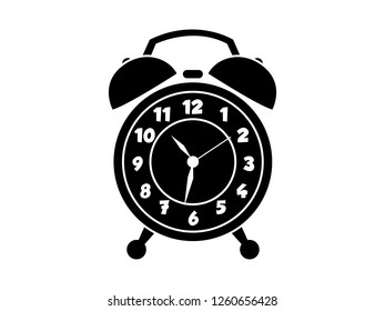 black and white line art, clock silhouette vector illustration