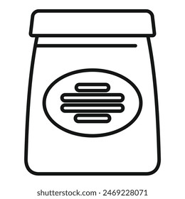 Black and white line art of a closed jar for preserving food items